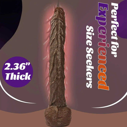 Walter 17.7" x 1.8" Extra-Long Black Dildo, Perfect for Deep & Intense Stimulation