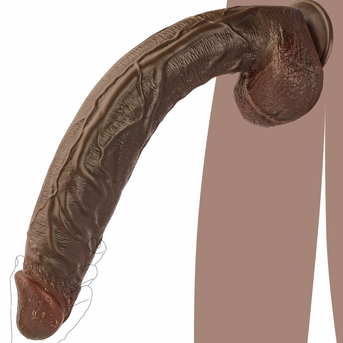 Walter 17.7" x 2.3" XXXL Realistic BBC Dildo for Ultimate Fullness