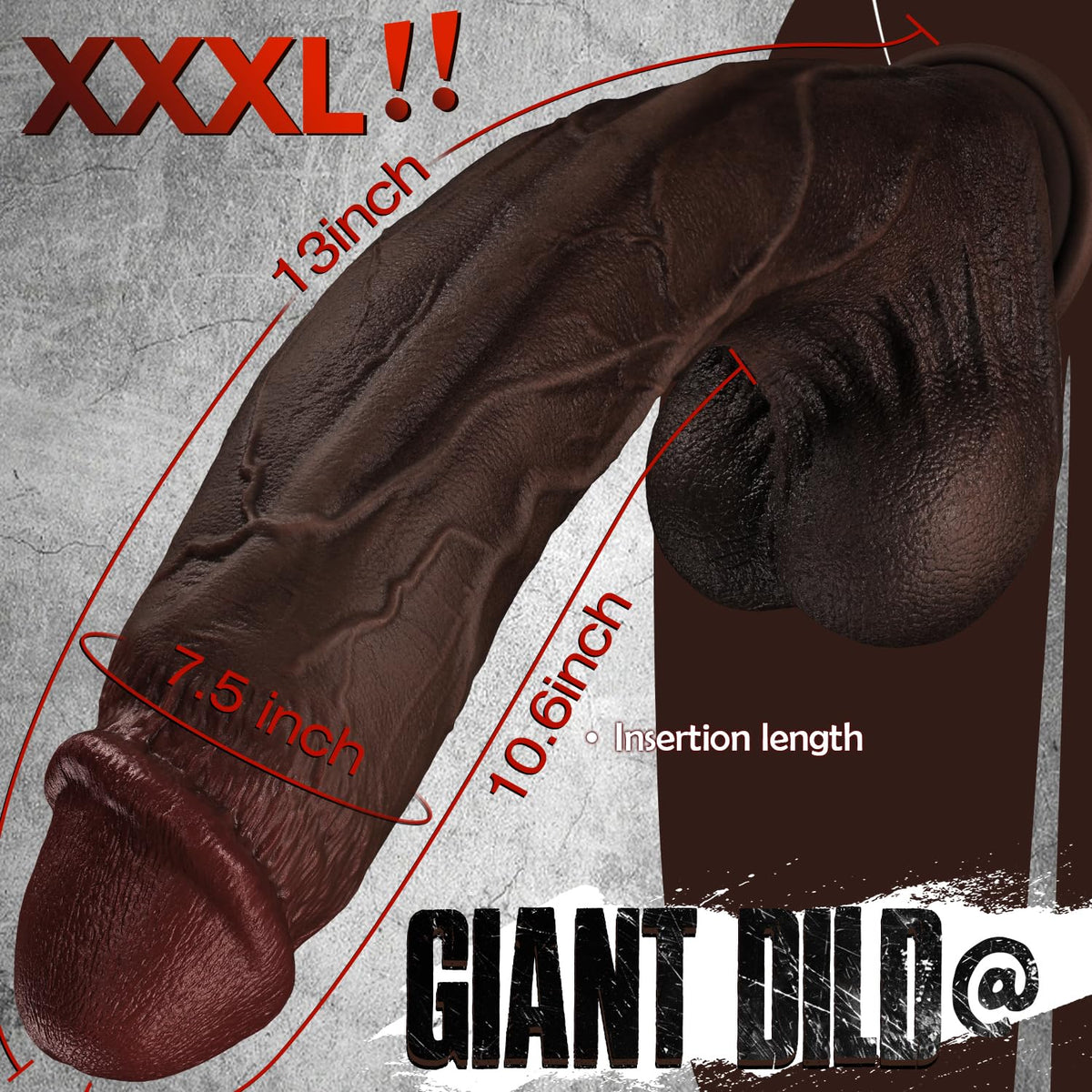 Wilson 13" x 2.3" XXL Dual Density Realistic BBC Dildo for Advanced Players