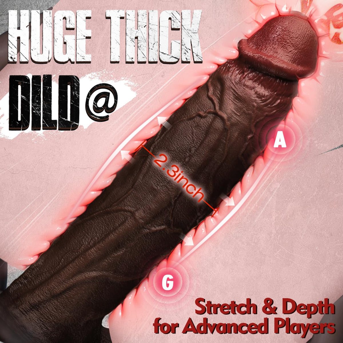 Wilson 13" x 2.3" XXL Dual Density Realistic BBC Dildo for Advanced Players