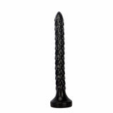 Wyrm 14.2" x 1.4" Dragon Tail XXL Long Textured Black Dildo with Suction Base