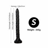 Wyrm 14.2" x 1.4" Dragon Tail XXL Long Textured Black Dildo with Suction Base