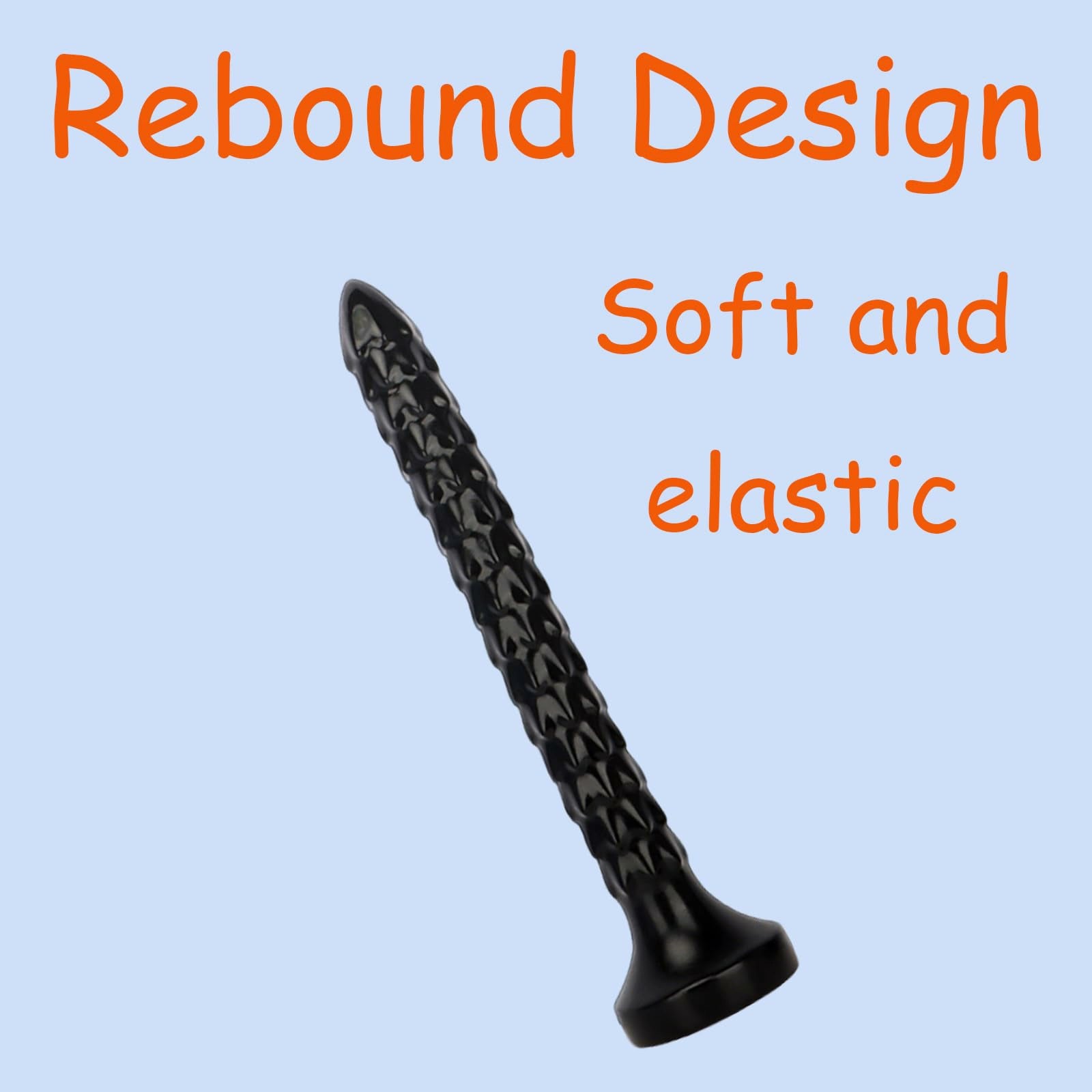 Wyrm 14.2" x 1.4" Dragon Tail XXL Long Textured Black Dildo with Suction Base