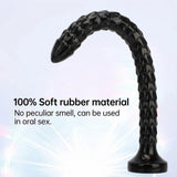 Wyrm 14.2" x 1.4" Dragon Tail XXL Long Textured Black Dildo with Suction Base
