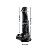 Zephyr 10" x 2" Thick Silicone Black Horse Dildo