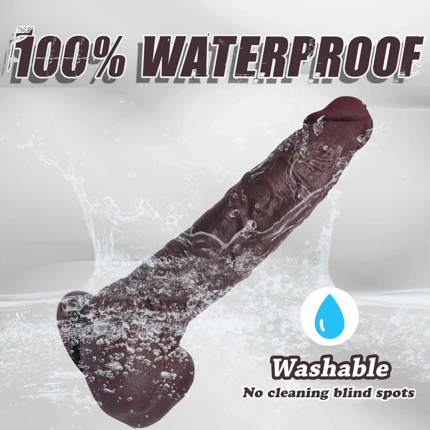 Michelle 9" x 2.5" Premium Ultra Realistic Black Soft Silicone Dildo