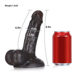 John 8.3" x 2" Realistic Black Dildo with Soft Lifelike Balls