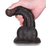 John 8.3" x 2" Realistic Black Dildo with Soft Lifelike Balls