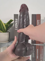 Marcellus 10.8" x 2.6" Thick Sliding Skin Black Dildo with Vac-U-Lock Connector